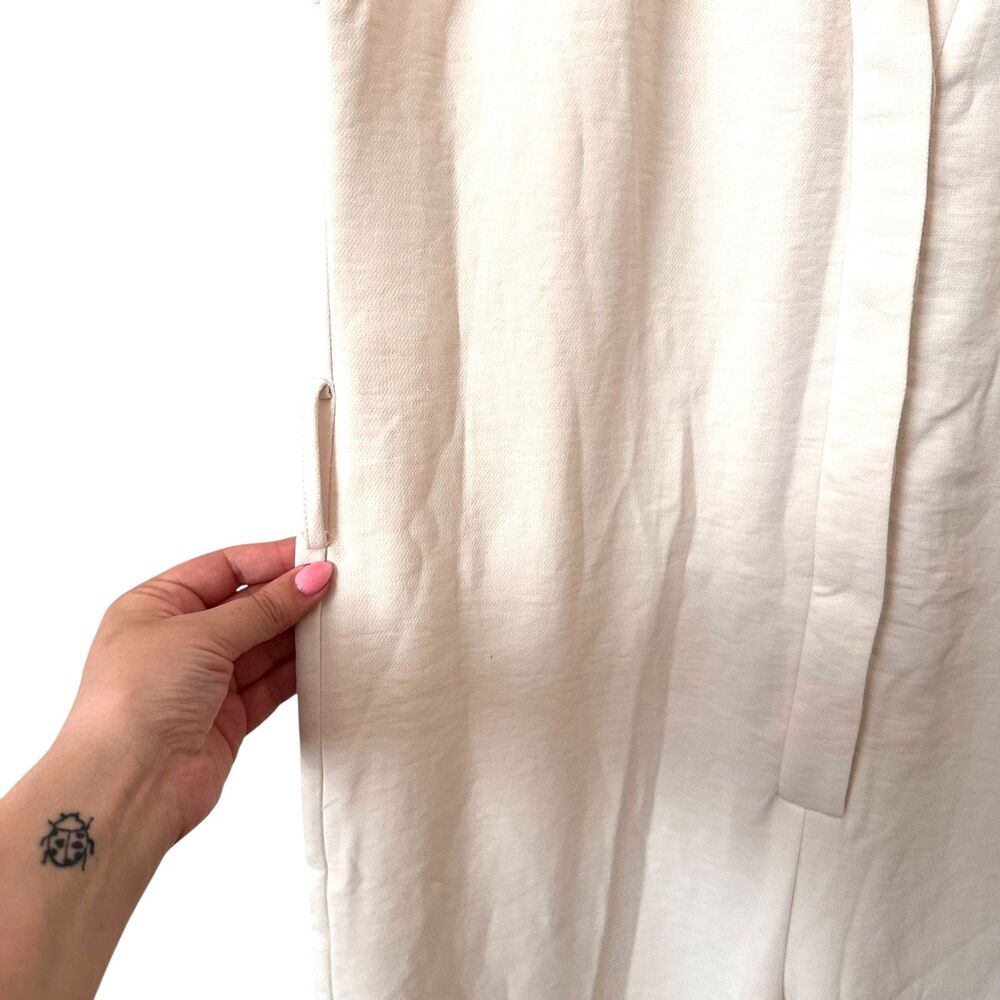 ZARA Wide Leg Jumpsuit White Small - Picture 4 of 6